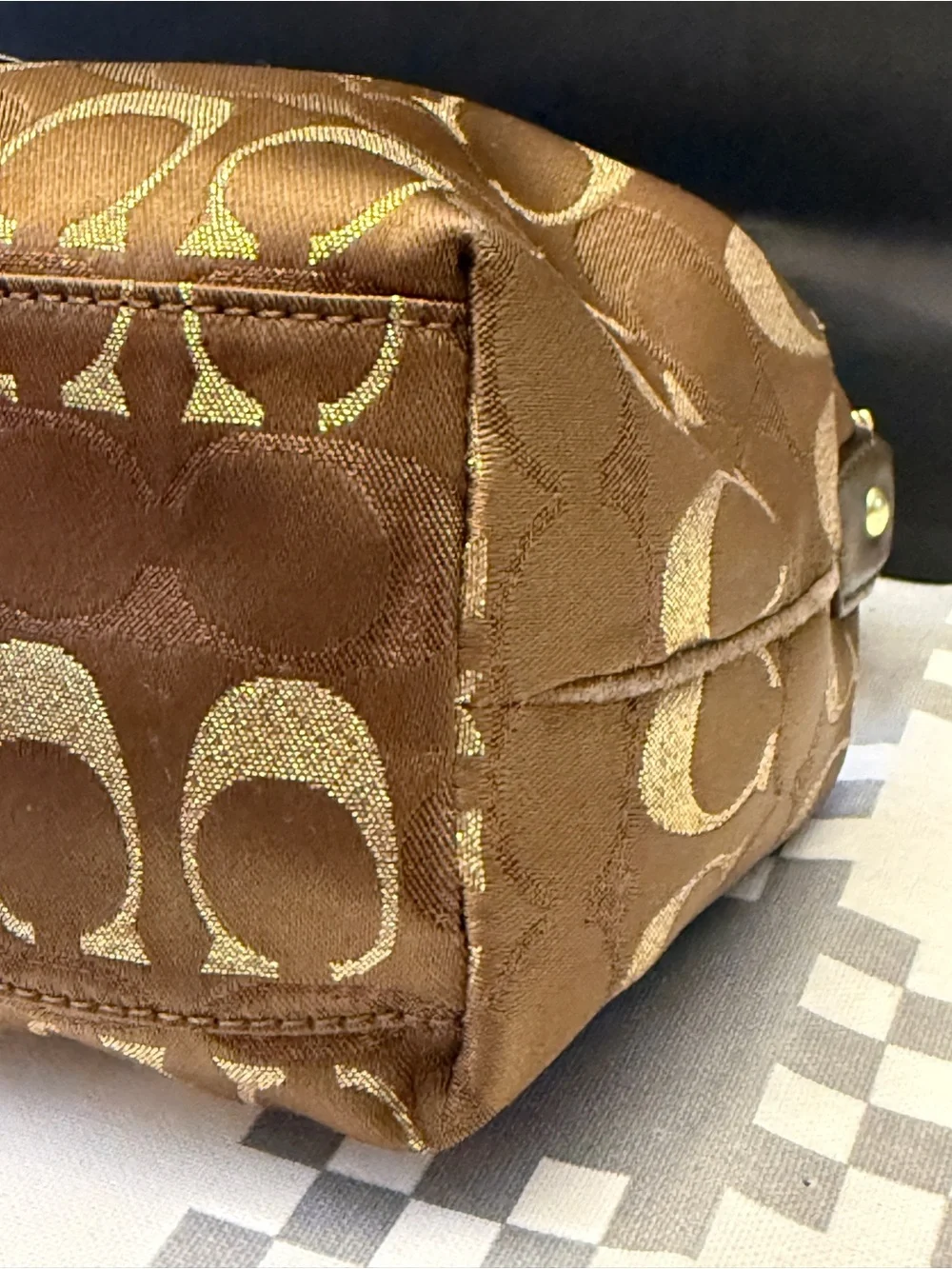 Coach Rare Mini Demi Top handle Satchel Beaded Y2K